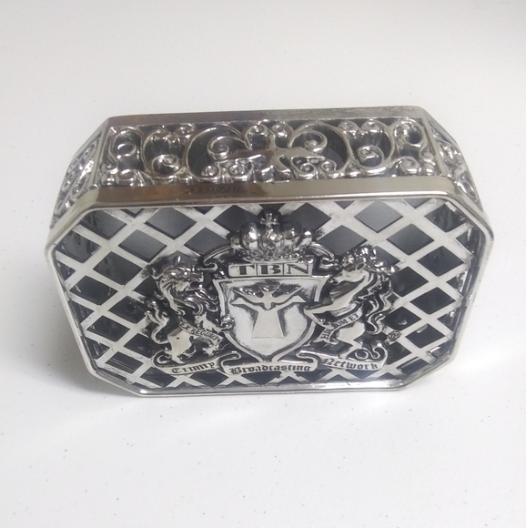 Vintage Trinity Broadcasting Network Jewelry Box Silver Color Christian Lion Dov - Picture 2 of 5